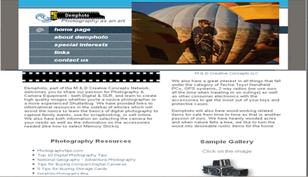 M & D Creative Concepts web site
